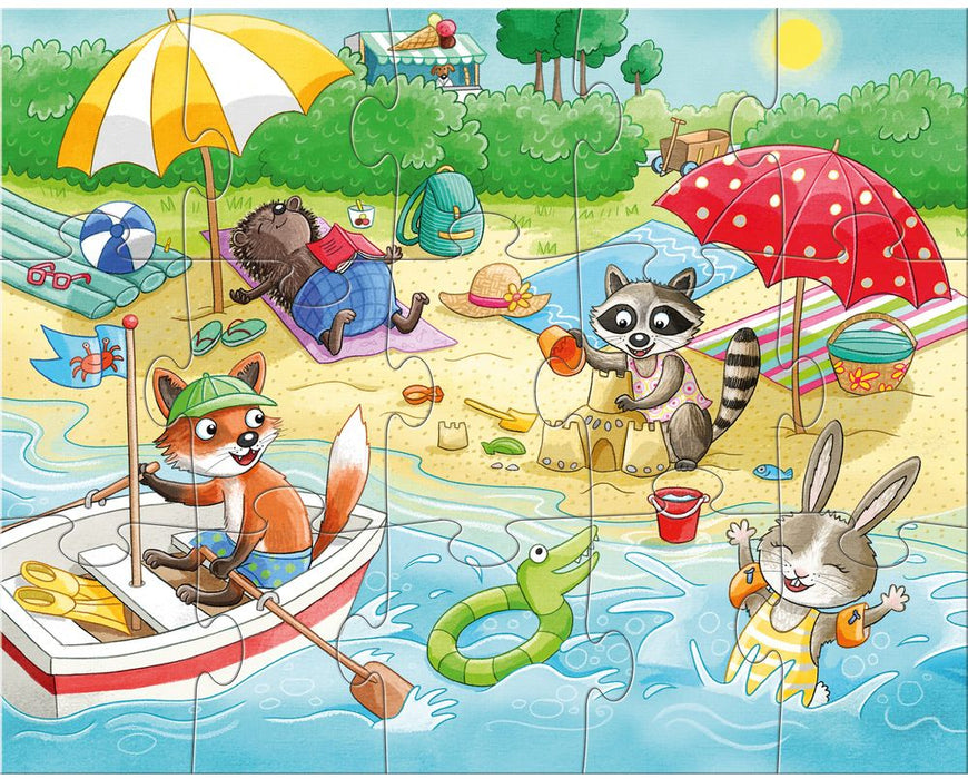 Детски пъзели Haba 4 x 15 - Сезони, с 4 дървени фигурки