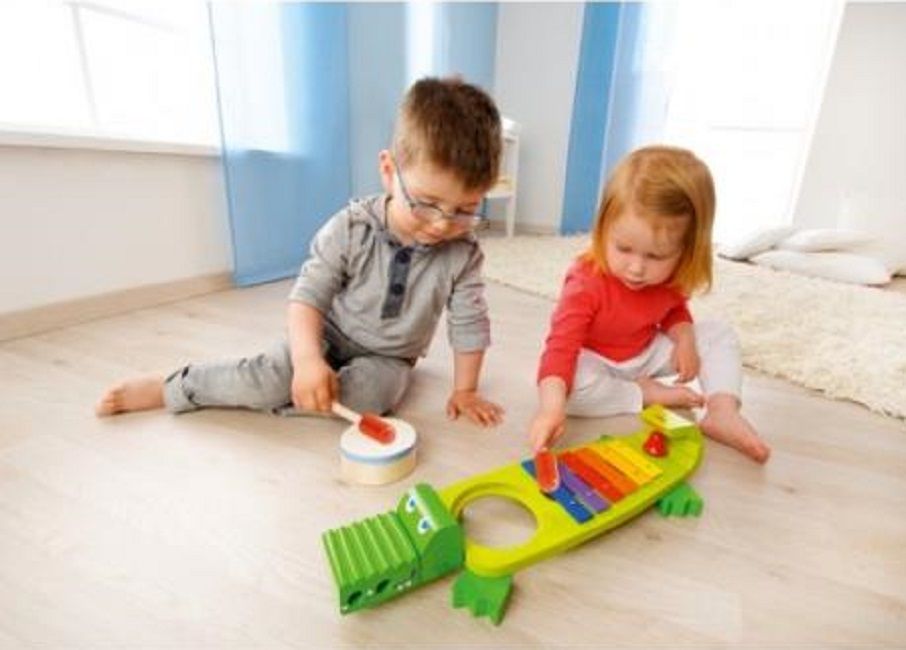 Дървена музикална играчка Haba - Крокодил