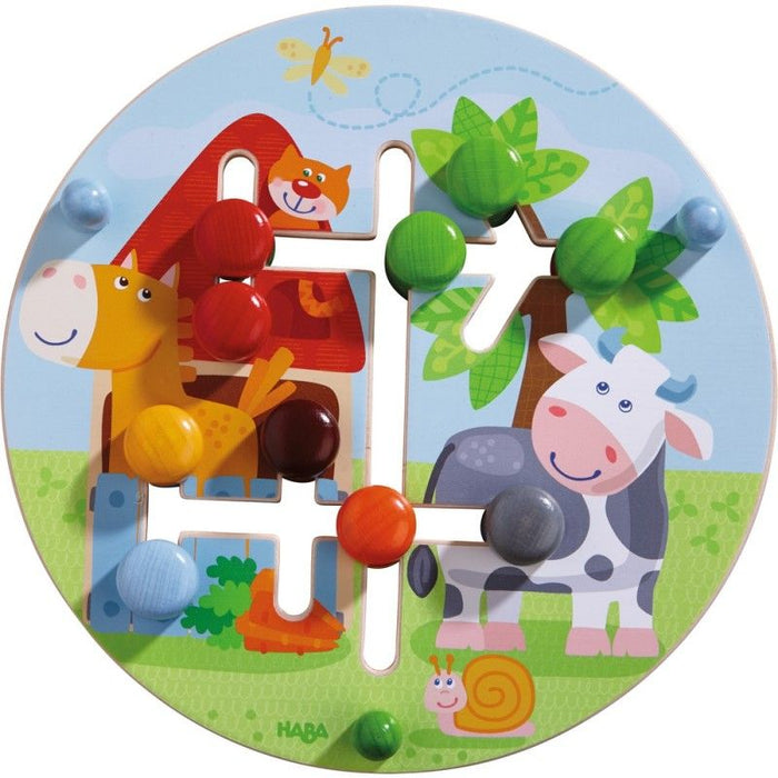 Дървена играчка Haba - Двустранна дъска с фермата