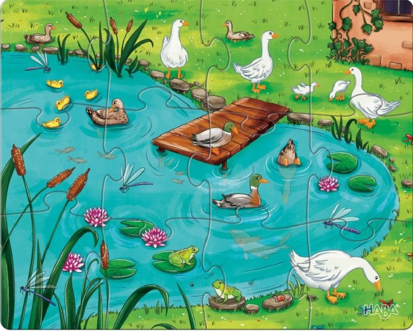 Детски пъзел Haba - Животни от фермата, 3 броя