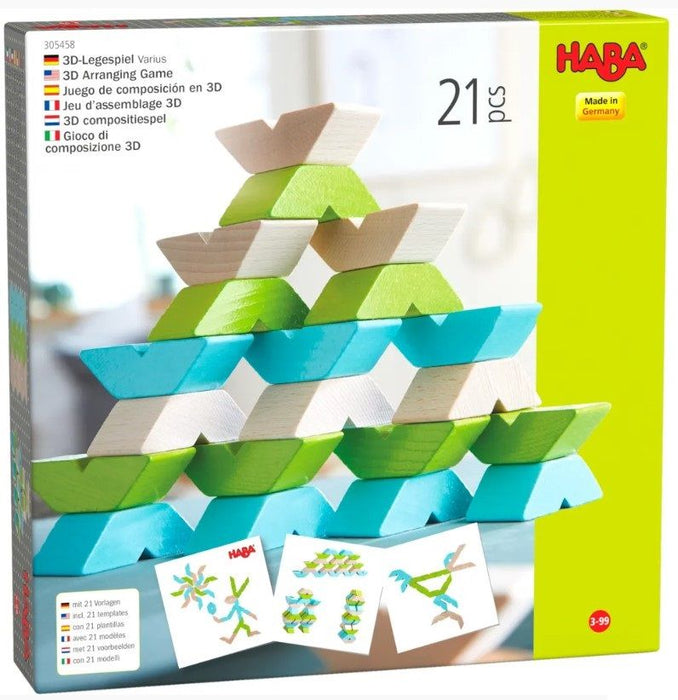 Логическа игра Haba - Танграм, с шаблони, 21 части