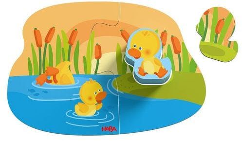 Комплект пъзели Haba - Бебета животни, 4 броя