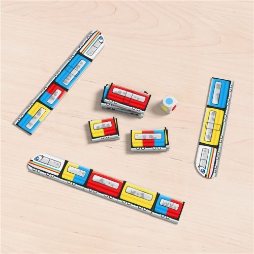 Детска игра Haba - Цветен влак и зарче