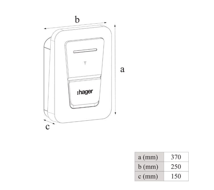 EVCS Hager witty one 11kW 3f RFID Bluetooth зарядна станция с T2 контакт