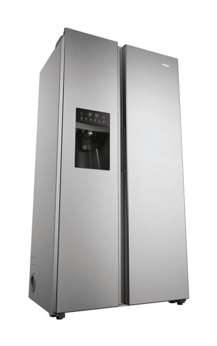Haier SBS 90 Serie 5 HSR5918DIMP Свободностоящ двустранен хладилник-фризер комбинация 511 l D Platinum, неръждаема стомана
