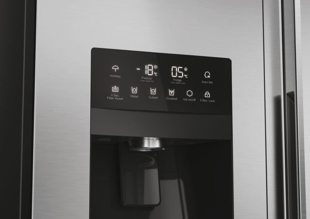 Haier SBS 90 Serie 5 HSR5918DIMP Свободностоящ двустранен хладилник-фризер комбинация 511 l D Platinum, неръждаема стомана