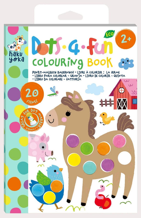 Книжка за оцветяване Haku Yoka - Dots4Fun, ферма