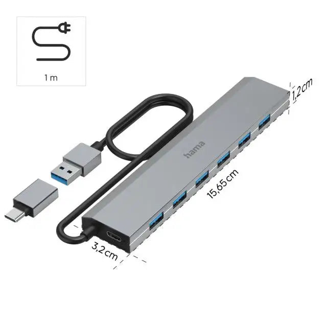 HAMA 7-портов хъб USB 3.2 Gen 1 5 Gbit/s вкл.