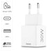 HAMA Бързо мини Gan зарядно 30 W 1x USB-C 1x USB-A PD бял