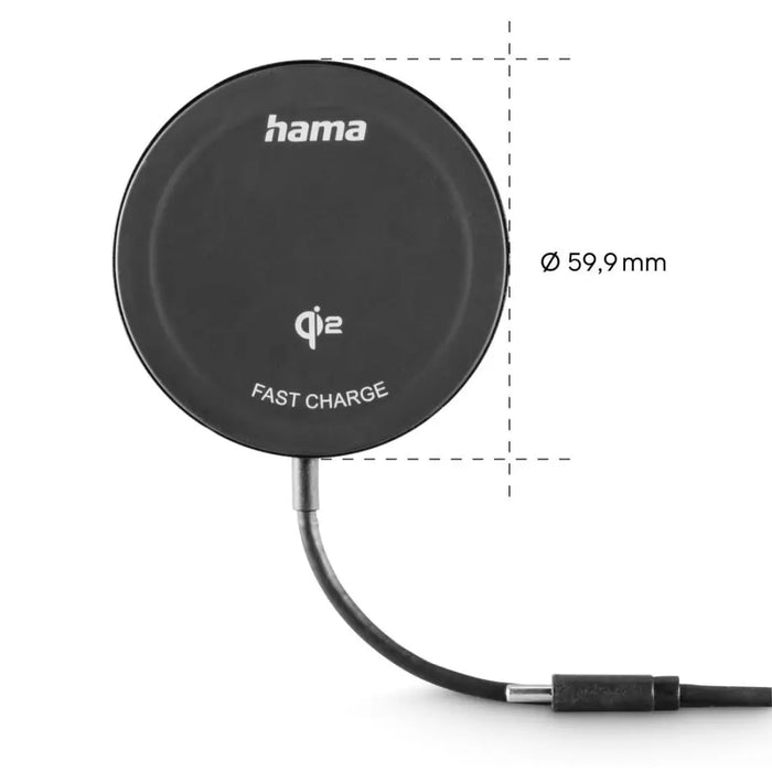 HAMA Безжично зарядно устройство Qi2 15 W черно за Apple