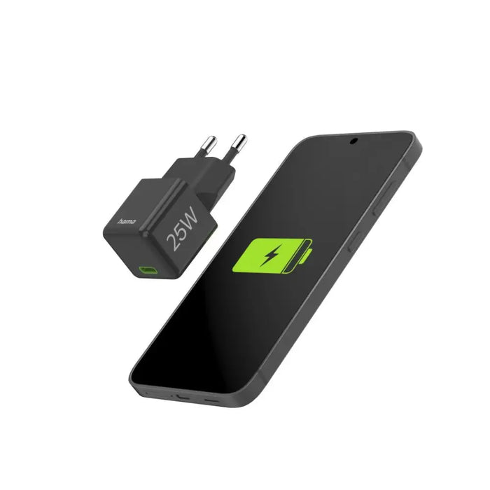 HAMA Бързо мини зарядно 220V USB-C PD/Qualcomm 25 W черен