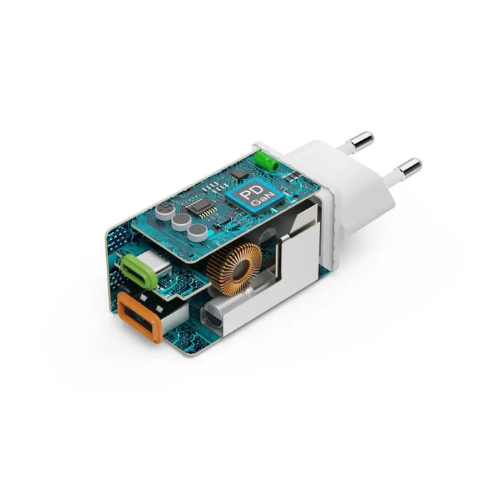HAMA Бързо мини зарядно 45 W 1x USB-C - 1x USB-A PD бяло