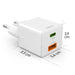 HAMA Бързо мини Gan зарядно 30 W 1x USB-C 1x USB-A PD бял