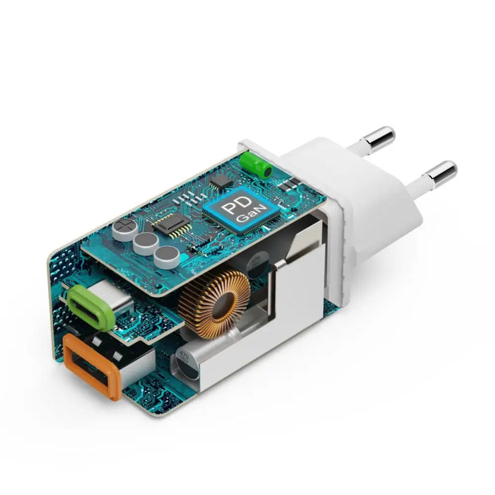 HAMA Бързо мини зарядно 45 W 1x USB-C - 1x USB-A PD бяло
