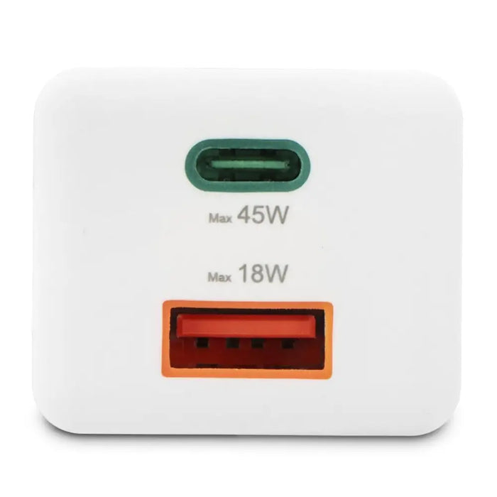 HAMA Бързо мини зарядно 45 W 1x USB-C - 1x USB-A PD бяло