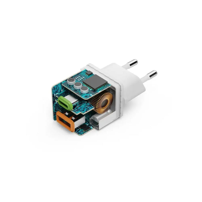 HAMA Бързо мини Gan зарядно 30 W 1x USB-C 1x USB-A PD бял