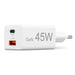 HAMA Бързо мини зарядно 45 W 1x USB-C - 1x USB-A PD бяло