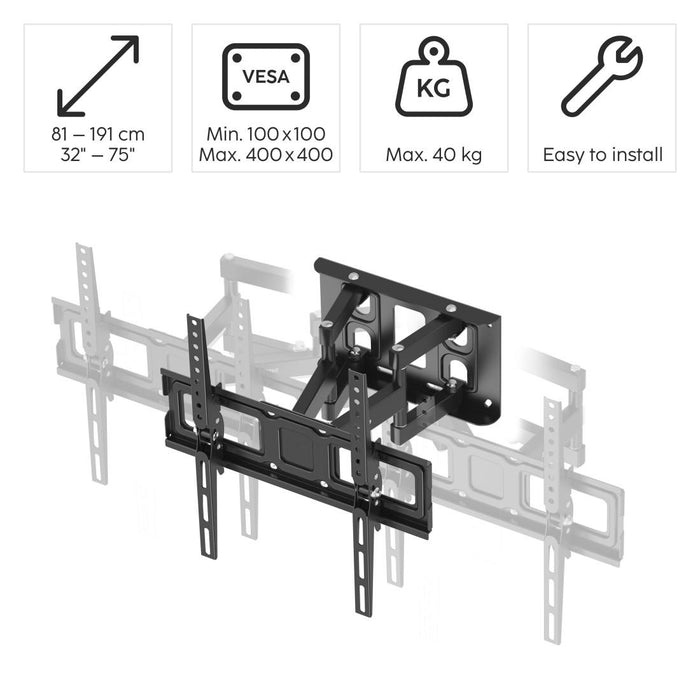 Стенна стойка за TV Hama, 191 cm (75&rdquo;), до 40 kg