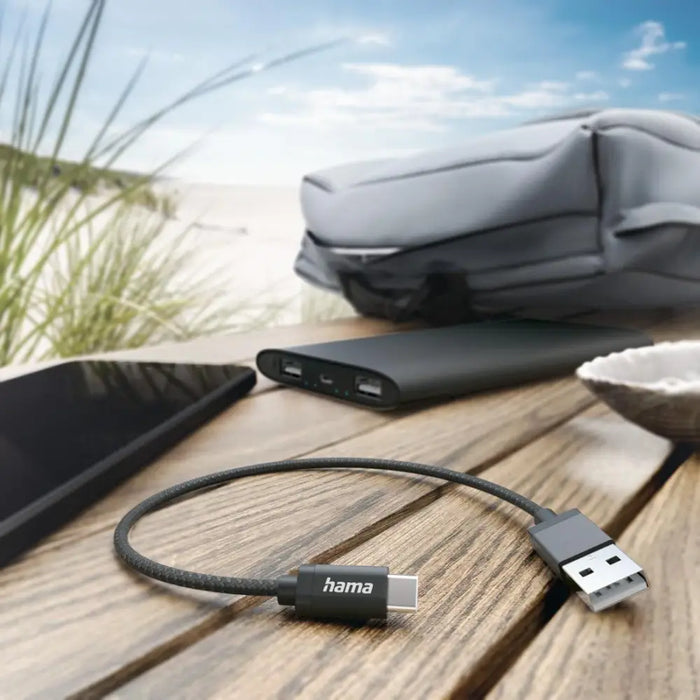 HAMA Кабел за зареждане USB-C -USB A 0.2м черен
