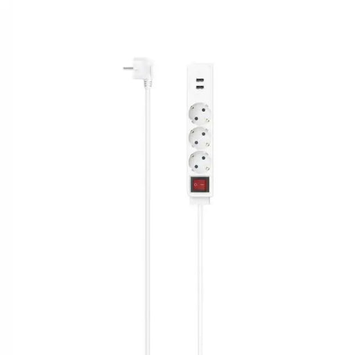 HAMA Разклонител 3-гнезда USB-A 17 W ключ on/off 1.4 m бял
