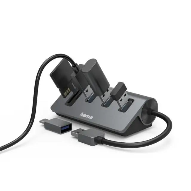 HAMA USB хъб/четец на карти 5 порта 3x