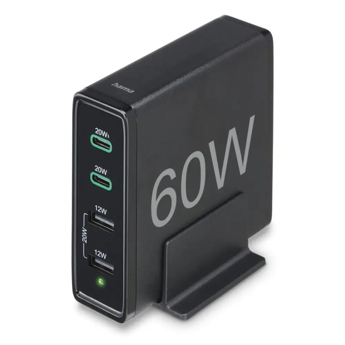 HAMA Зарядна станция 4 порта 60W 2 x USB-C 2 x USB-A PD