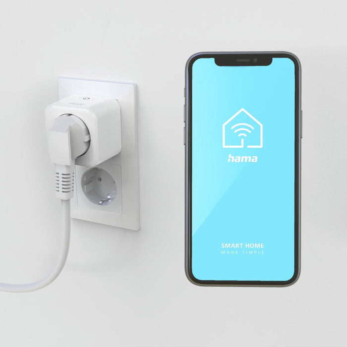 HAMA Смарт мини контакт, Wi-Fi, Гласов контрол, 3680 W, Matter