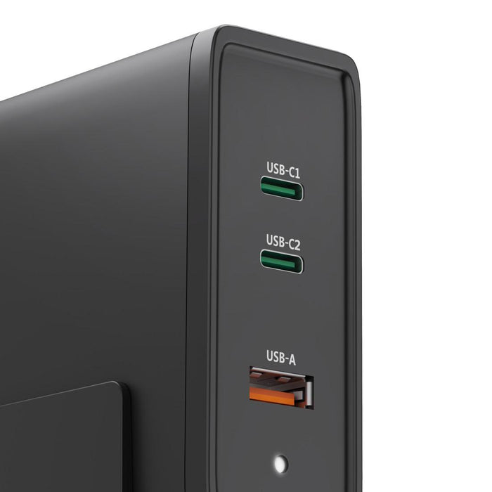 HAMA Зарядна станция 140W, USB-C, 3 порта, GaN, Power Delivery (PD)