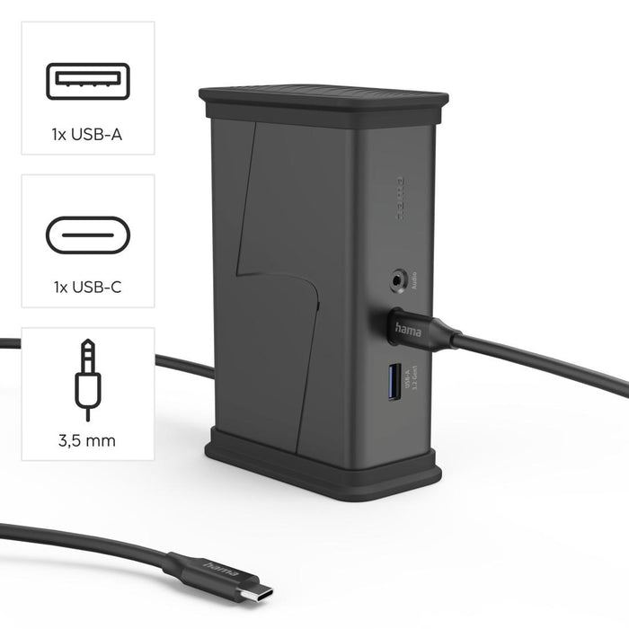 HAMA Докинг станция USB-C "Connect2Office Black", 9 порта, 2x HDMI&trade;, USB-A, USB-C, LAN