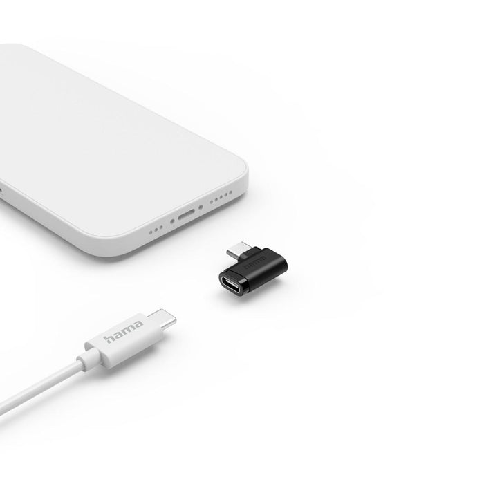 HAMA Адаптер 90&deg;C USB-C, USB 3.2 Gen2, 10 Gbit/s, 5 A, 240 W, комплект от 2