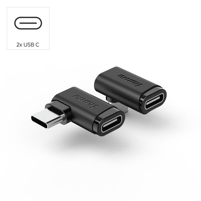 HAMA Адаптер 90&deg;C USB-C, USB 3.2 Gen2, 10 Gbit/s, 5 A, 240 W, комплект от 2