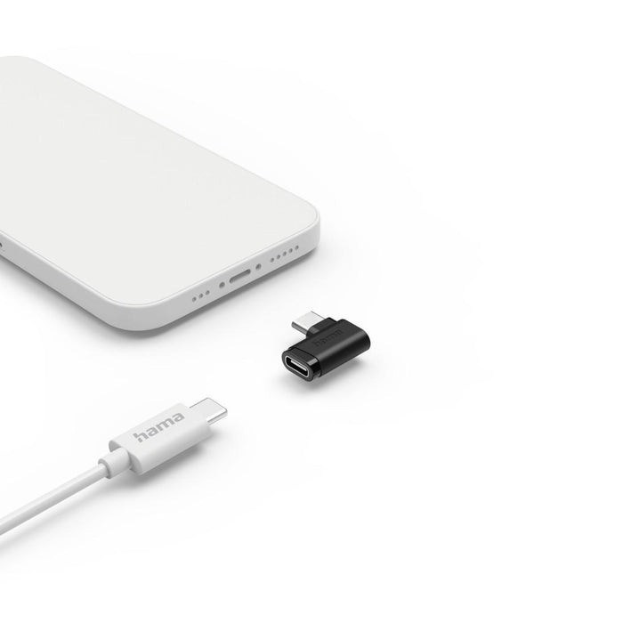 HAMA Адаптер 90&deg;C USB-C, USB 3.2 Gen2, 10 Gbit/s, 5 A, 240 W, комплект от 2