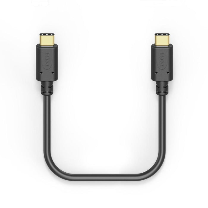 Кабел HAMA USB-C мъжко&ndash; USB-C мъжко, 1.5м,480Mb/s, позл.конектори, черен
