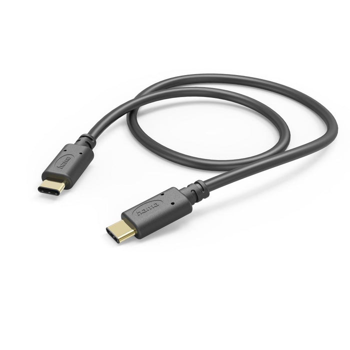 Кабел HAMA USB-C мъжко&ndash; USB-C мъжко, 1.5м,480Mb/s, позл.конектори, черен