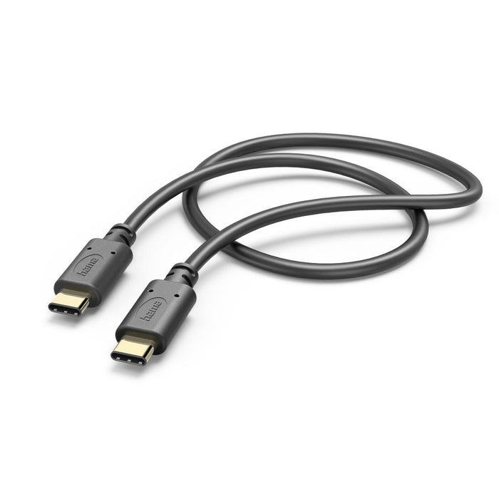 Кабел HAMA USB-C мъжко&ndash; USB-C мъжко, 1.5м,480Mb/s, позл.конектори, черен