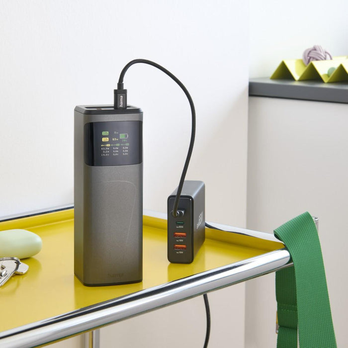HAMA Външна батерия &bdquo;High Power&ldquo;, 200 W, 24000 mAh, 2x USB-C, USB-A, бързо зареждане