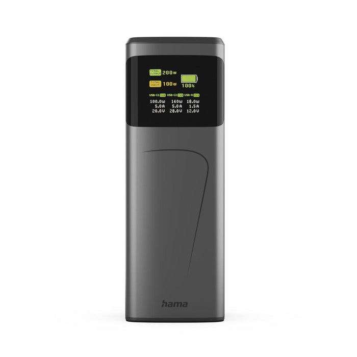 HAMA Външна батерия &bdquo;High Power&ldquo;, 200 W, 24000 mAh, 2x USB-C, USB-A, бързо зареждане