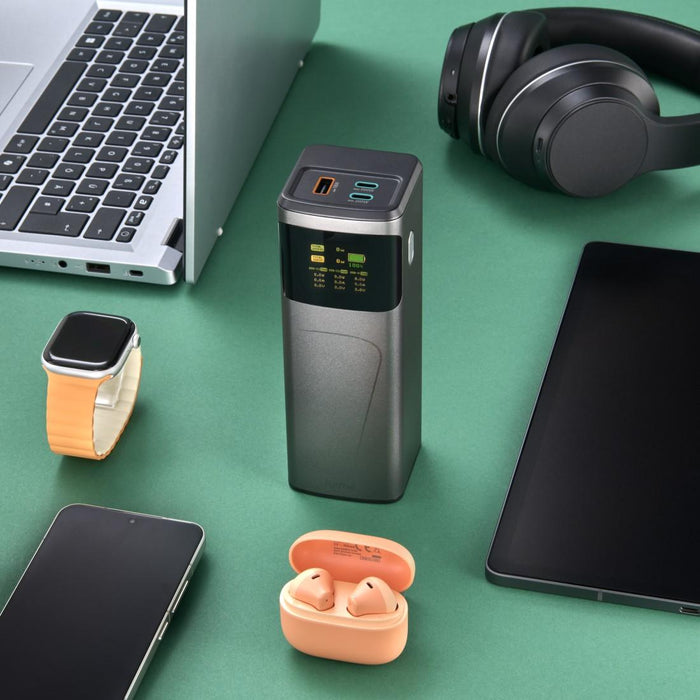 HAMA Външна батерия &bdquo;High Power&ldquo;, 200 W, 24000 mAh, 2x USB-C, USB-A, бързо зареждане