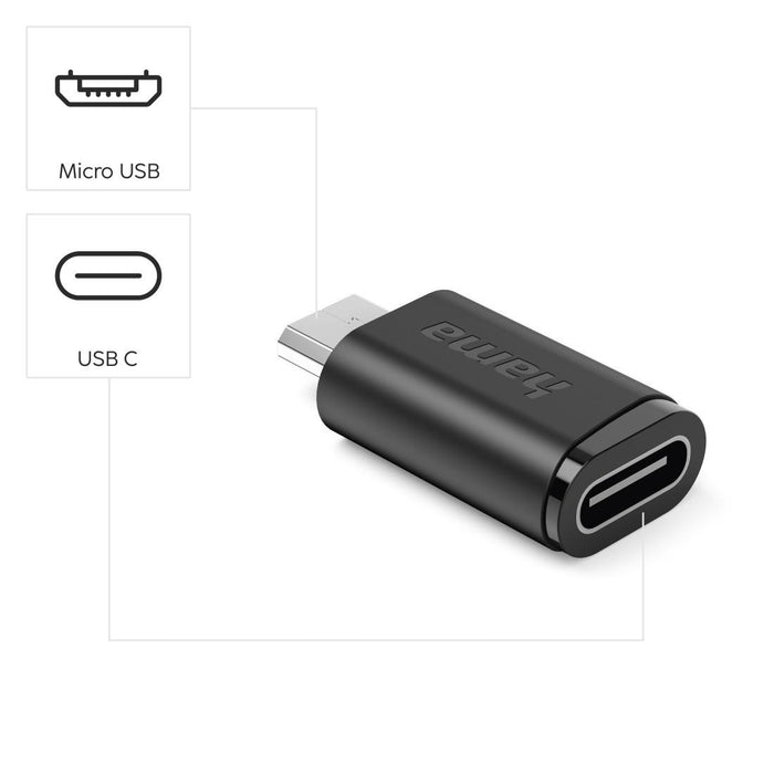 HAMA Адаптер 90&deg;C USB-C - Micro-USB, 3 бр. в комплект