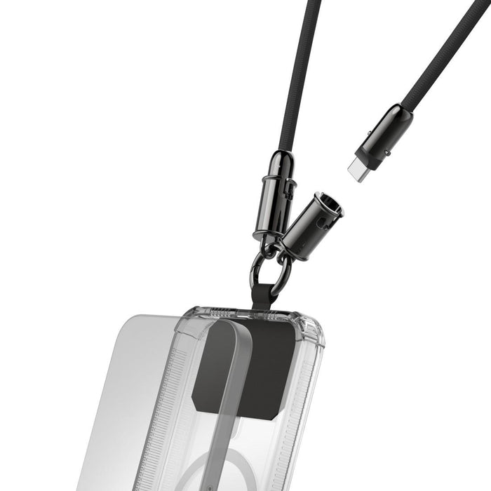 Hama Кабел за зареждане, USB-C, 2 в 1 с връзка за телефон, 1.2 m, черен