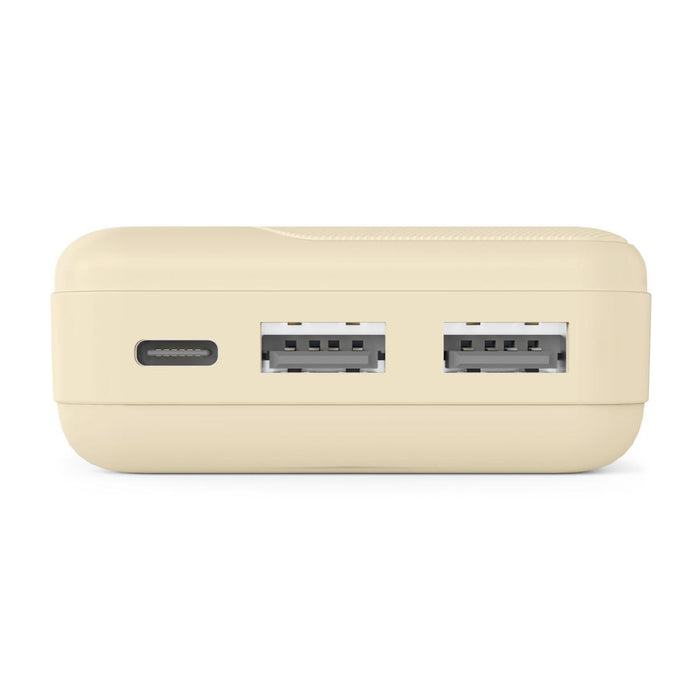 HAMA Външна батерия "Pocket 10", 10000 mAh, Изходи: 2x USB-A, бежов