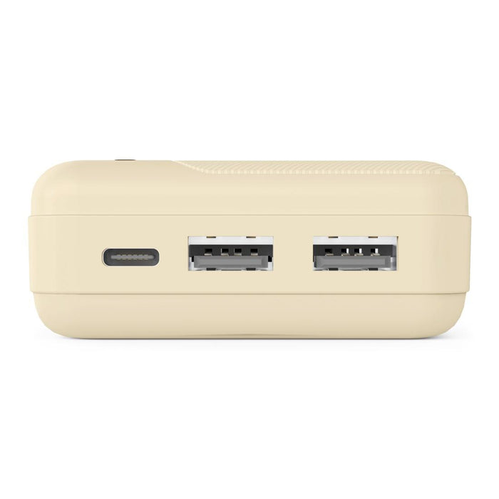 HAMA Външна батерия "Pocket 20", 20000 mAh, Изходи: 2x USB-A, бежов