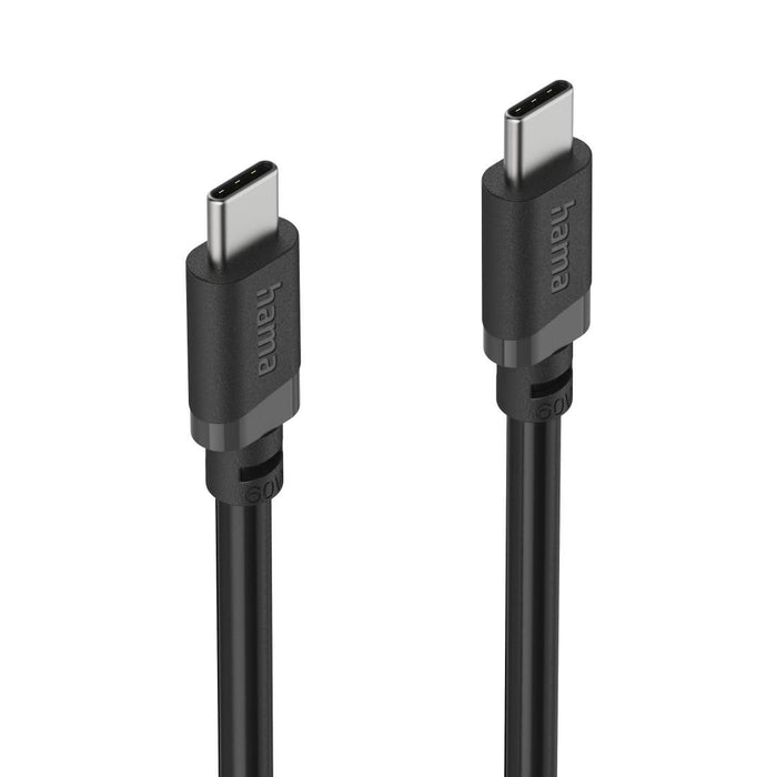 HAMA Кабел USB-C мъжко&ndash; USB-C мъжко, 60 W, 1 m, черен