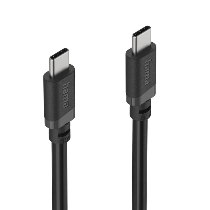 HAMA Кабел USB-C мъжко&ndash; USB-C мъжко, 60 W, 1 m, черен