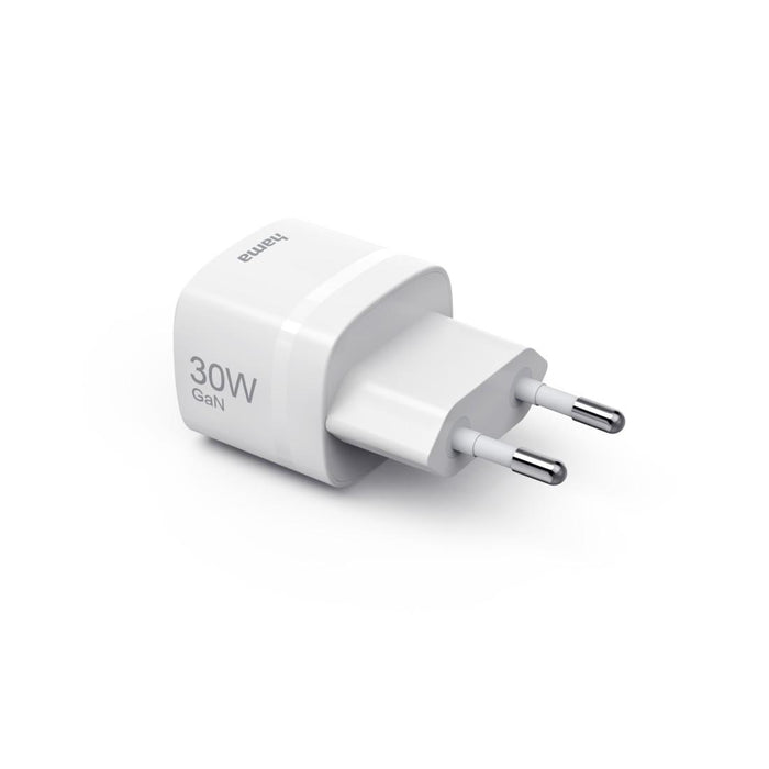 HAMA Зарядно устройство, 30 W, GaN, USB-C, PD/Qualcomm&reg;, Zero Standby, бяло