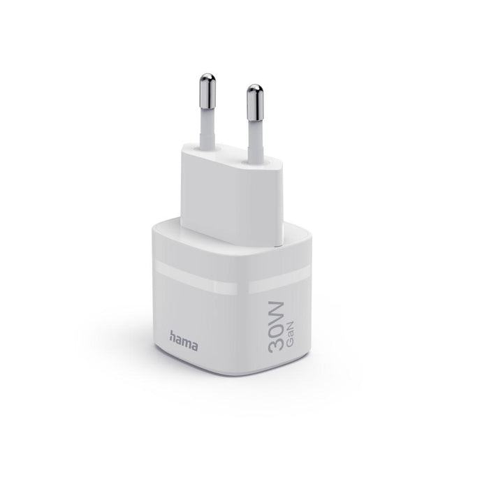 HAMA Зарядно устройство, 30 W, GaN, USB-C, PD/Qualcomm&reg;, Zero Standby, бяло