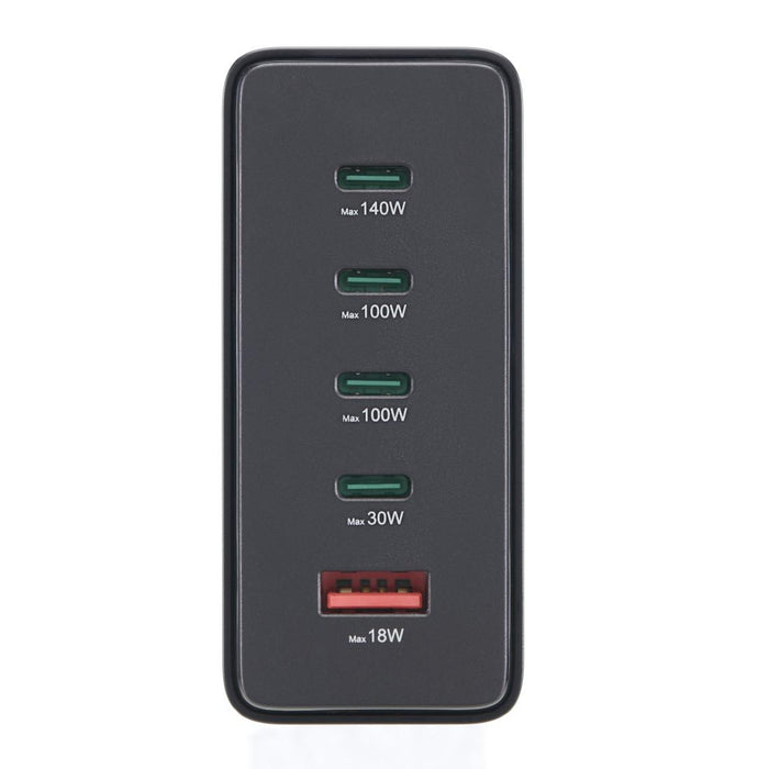 HAMA Зарядна станция 240 W, GaN, Fast Charger, 4 x USB-C, 1 x USB-A, PD