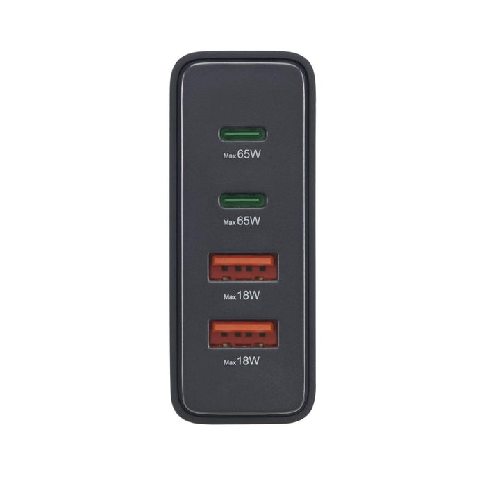 HAMA Зарядна станция 65 W, GaN, Fast Charger, 2 x USB-C, 2 x USB-A, PD
