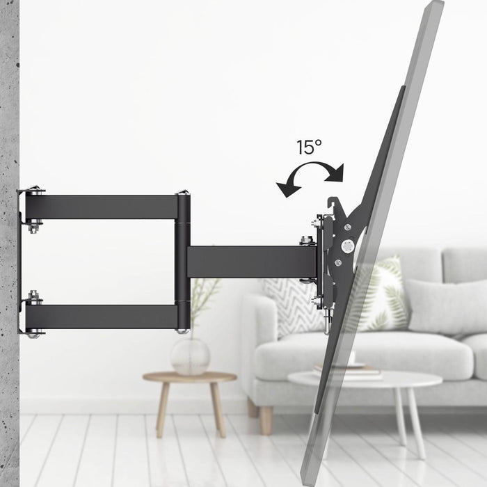 Стенна стойка за TV HAMA, 216 см (85&rdquo;), до 50 кг, въртяща се, накланяща се, издърпваща се