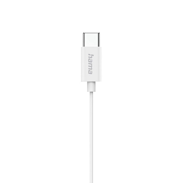 HAMA Слушалки "Season II" USB-C, накрайници, микрофон, защита от прегъване на кабел, бял